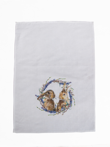 Полотенце льняное Пасхальные кролики