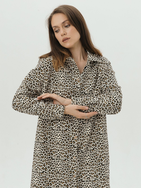 Платье-рубашка Fresh limited leopard