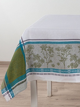 Скатерть льняная Цветение без салфеток