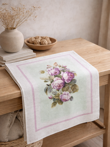 Полотенце льняное Аромат розы
