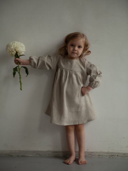 Платье льняное детское Грета натуральный