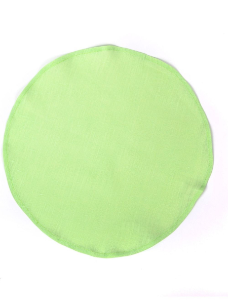Салфетка круглая изо льна цвет фисташковый