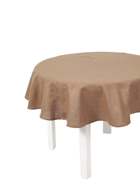 Скатерть круглая изо льна Нуга без салфеток