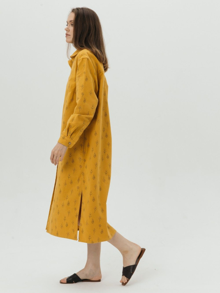 Платье-рубашка flannel Fresh limited mustard trees