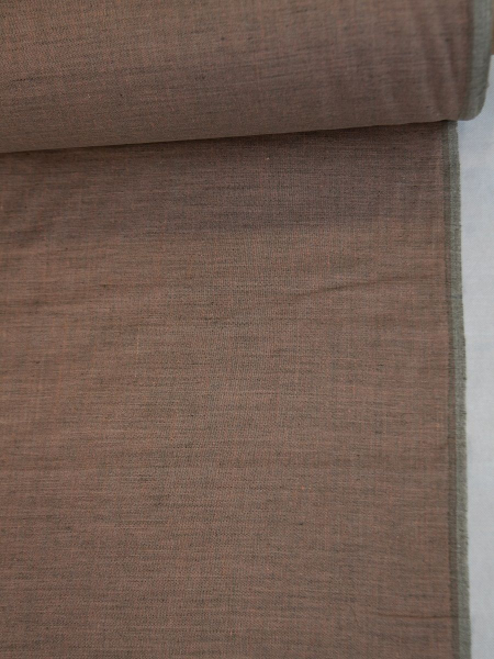 Ткань льняная с лавсаном Коричневый меланж арт.584В