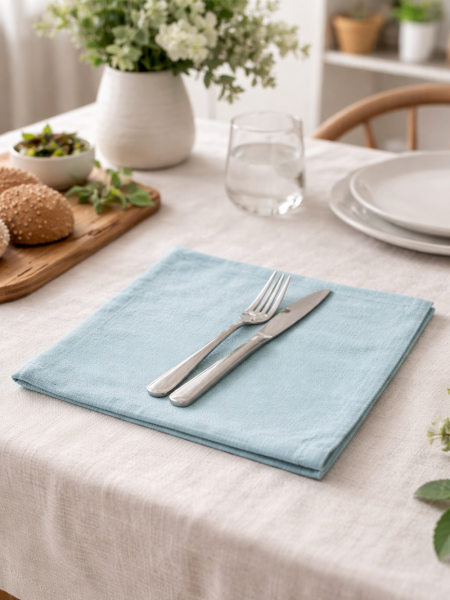 Салфетка льняная цвет бирюза