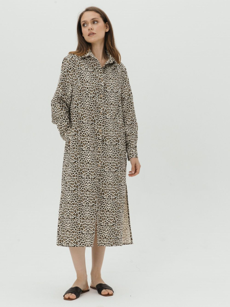 Платье-рубашка Fresh limited leopard