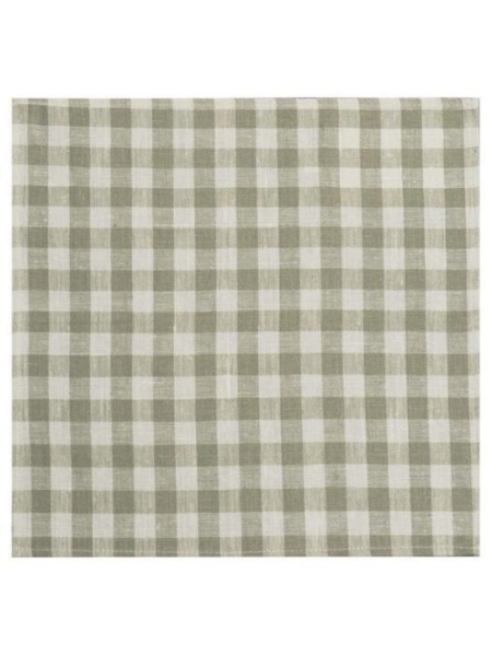 Салфетка льняная в бежевую клетку