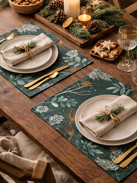 Набор льняных плейсматов Зимний сад