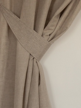 Комплект подхватов льняных для штор цвет серый натуральный