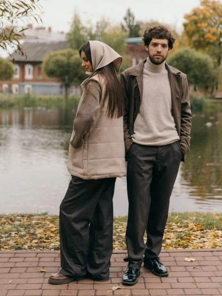 Жилет стеганый wool Snezhno natural