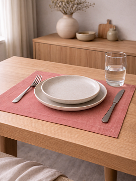 Плейсмат льняной цвет терракот