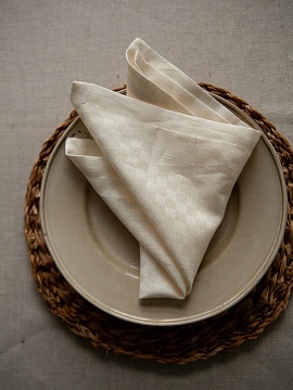 Салфетка льняная Молочные кубики