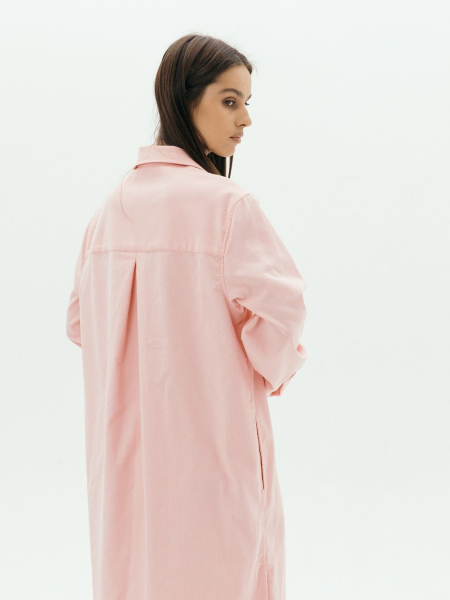 Платье-рубашка velvet Fresh dusty rose