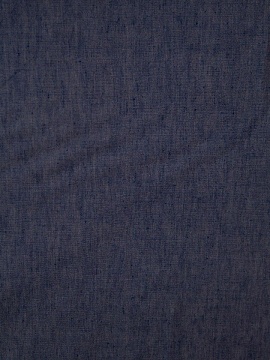ОСТАТОК меньше метра Льняная ткань c шерстью Синий меланж арт.1018В