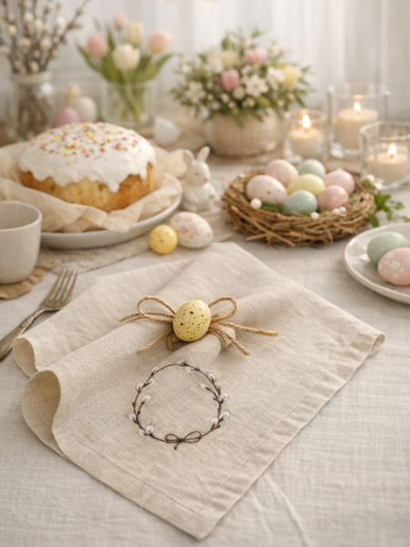 Салфетка льняная Вербное воскресенье