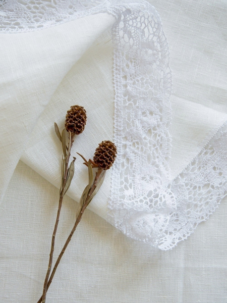 Скатерть с кружевом круглая Lace edition white