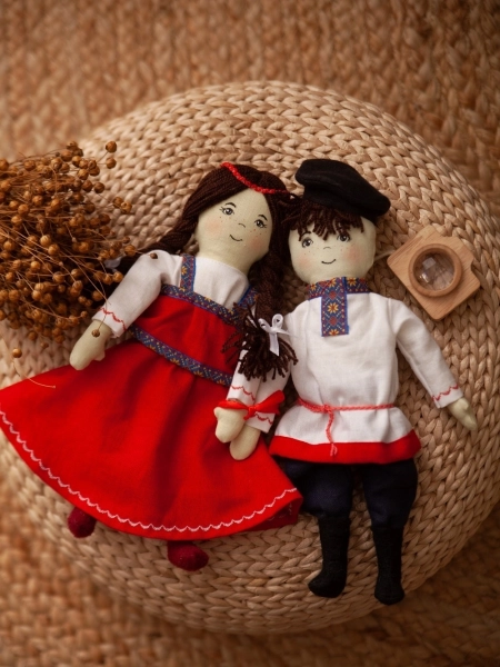 Льняной сувенир Неразлучники-2