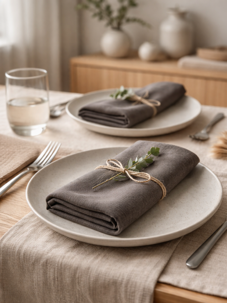 Плейсмат льняной цвет шоколад