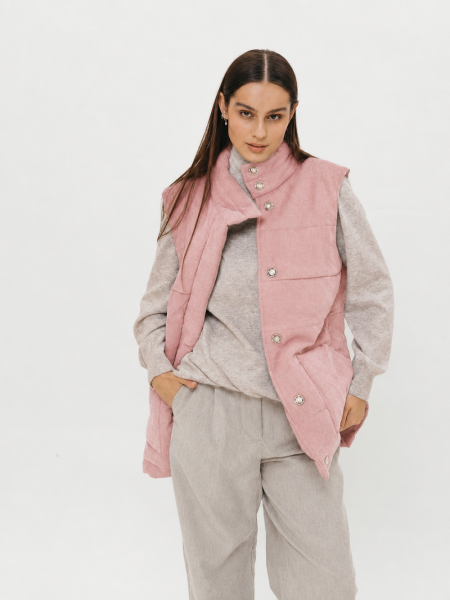 Жилет стеганый Snezhno dusty rose