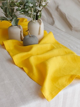 Дорожка льняная Классическая цвет желтый