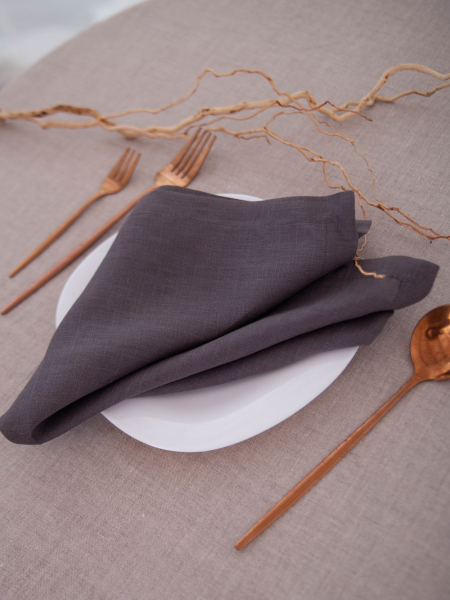 Салфетка льняная Home graphite