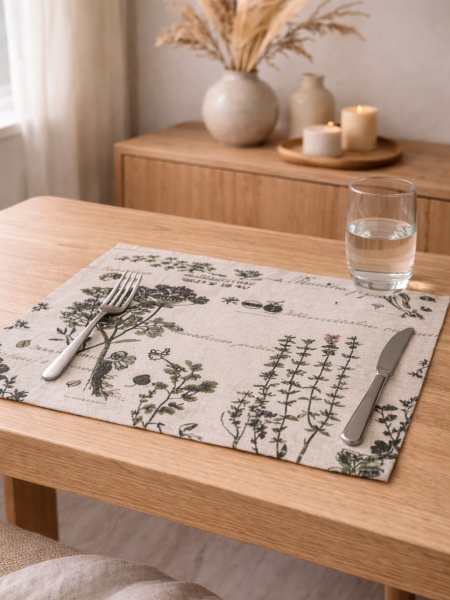 Плейсмат льняной Ботаника