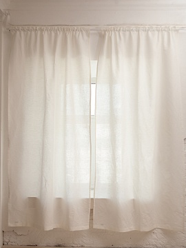 Шторы льняные цвет белый 140х270 - 1 полотно