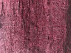 Умягченная ткань льняная меланж черно-бордовый арт.92-452