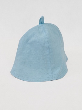 Шапка льняная для бани цвет голубой