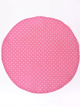 Салфетка круглая изо льна Сердечки