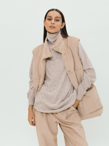 Жилет стеганый velvet Snezhno limited beige