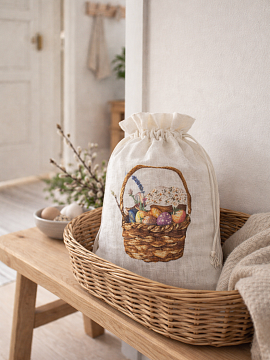 Мешочек льняной Пасхальные куличи