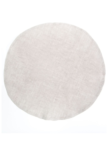 Салфетка круглая изо льна цвет натуральный
