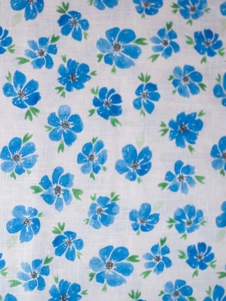 ОСТАТОК меньше метра Ткань льняная цветочек Лён