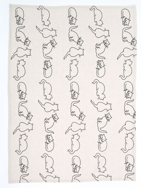 Полотенце льняное Коты