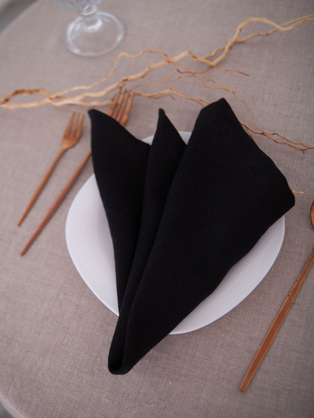 Салфетка льняная Home black