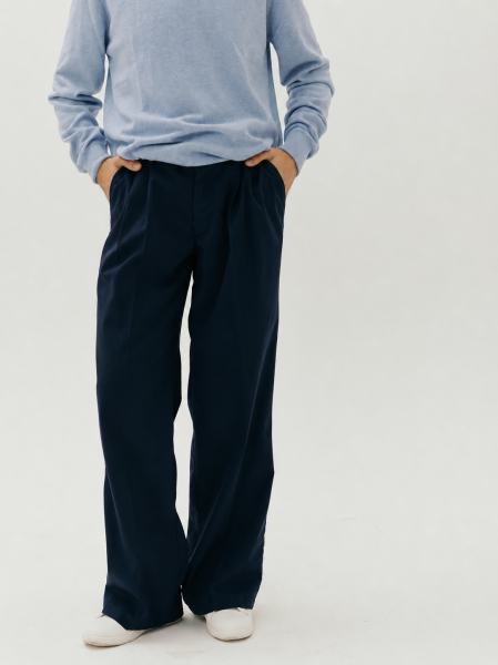 Брюки wool Wide limited sea