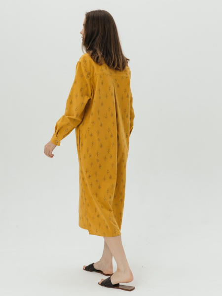 Платье-рубашка flannel Fresh limited mustard trees