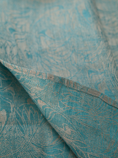 Скатерть льняная круглая Узорная без салфеток