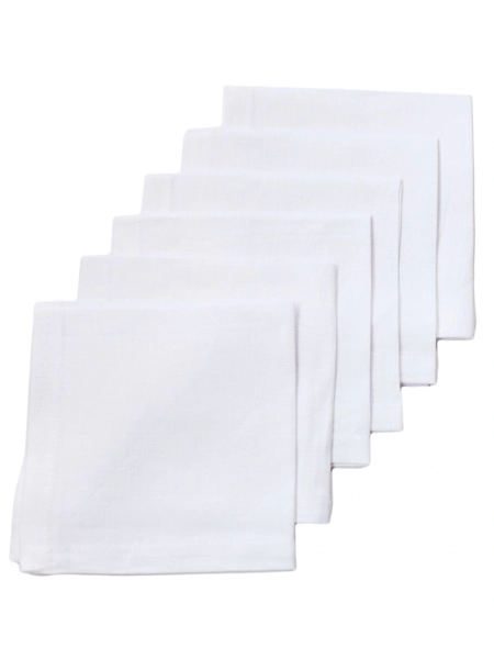 Набор льняных салфеток цвет белый