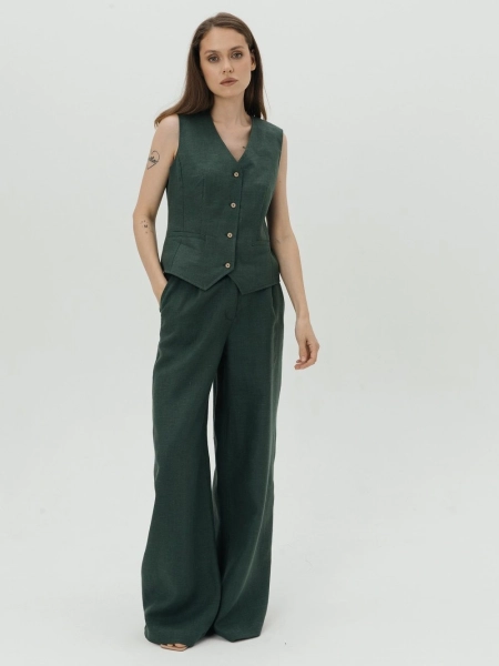 Брюки-палаццо Parisian limited green