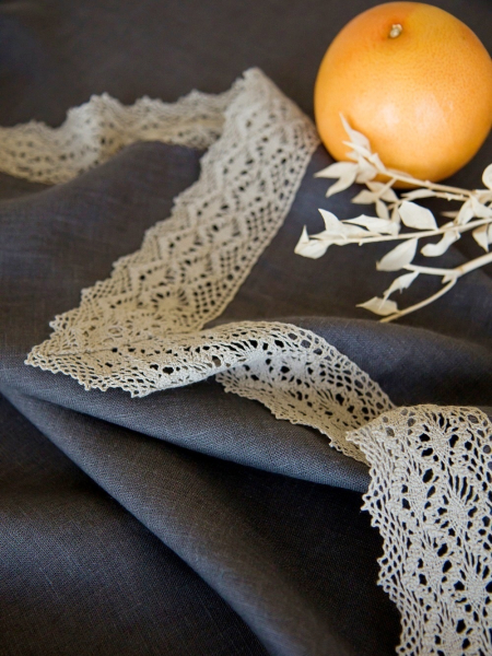 Скатерть с кружевом прямоугольная Lace edition graphite