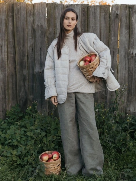 Брюки-палаццо Parisian limited green pattern