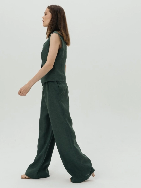 Брюки-палаццо Parisian limited green