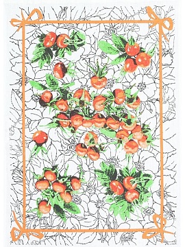 Полотенце льняное Шиповник