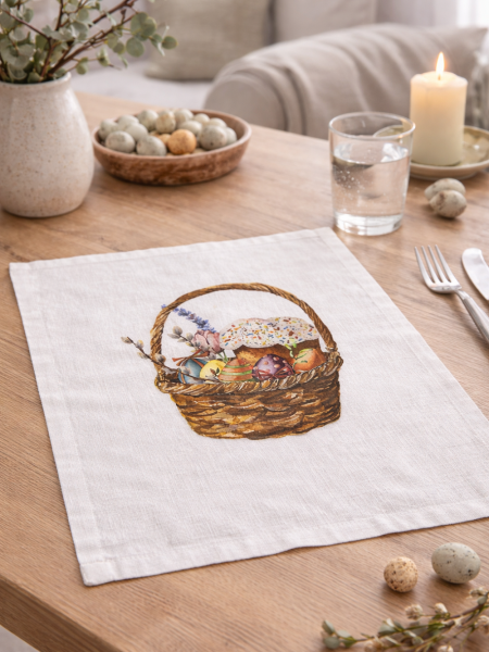 Салфетка льняная Пасхальные куличи