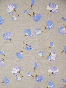 ОСТАТОК меньше метра Ткань льняная Цветущий горошек