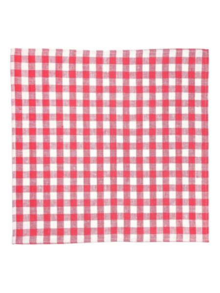 Салфетка льняная в красную клетку