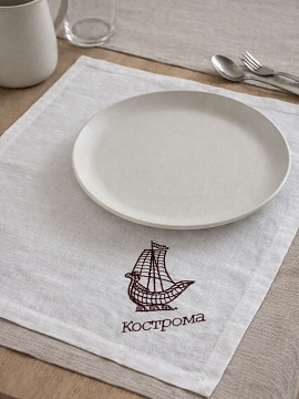 Салфетка льняная Ладья цвет белый